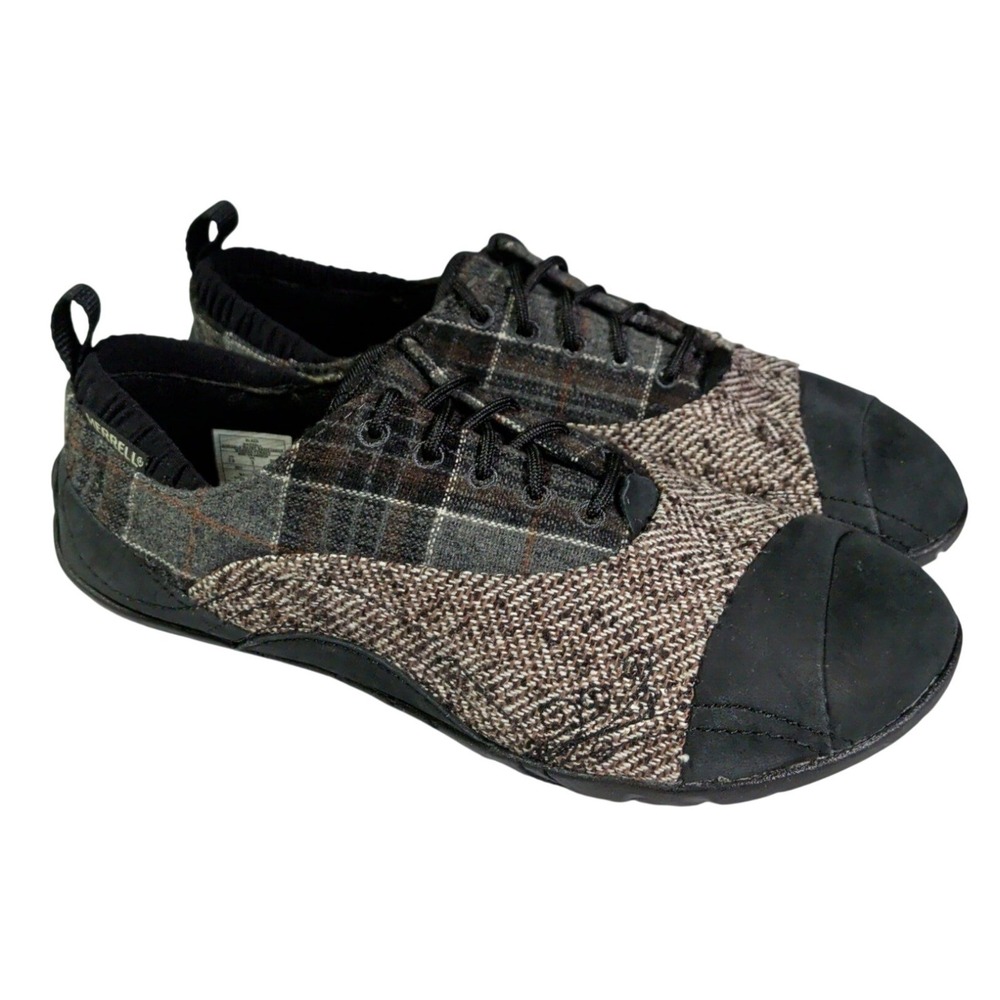 Merrell Barefoot Shoes Womens Size 7.5 Plaid Running Sneakers Active Vibram